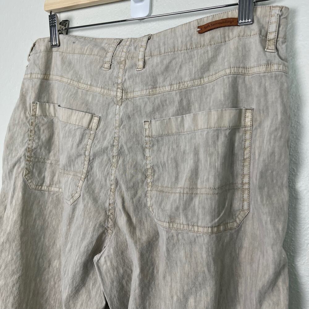 Soft Surroundings 10 Petite Tea Party Crop Pants Linen Tencel Blend‎ Sandy Beige - Picture 9 of 11